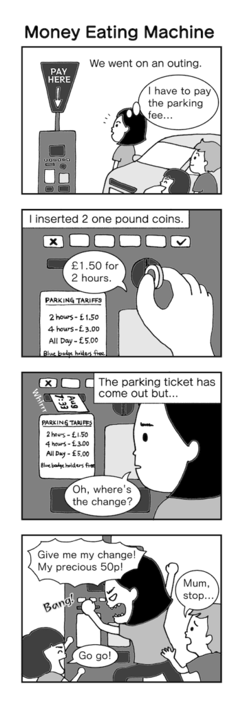 Lockdown Cartoon #23: Money Eating Machine - NorikoArt