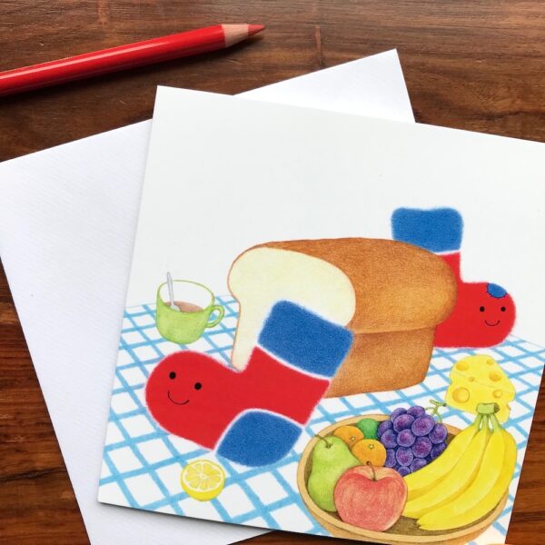 Bocchi and Pocchi Children's greeting card by Japanese artist Noriko Matsubara