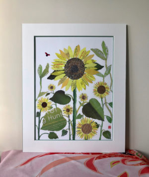 Sunflowers Chigiri-e Print