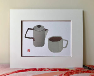 Teapot and Cup Chigiri-e Print