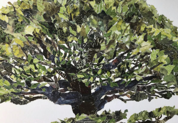 Tree Chigiri-e Art print by Japanese artist Noriko Matsubara