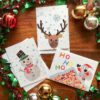 Christmas Chigiri-e greeting cards set (small) by Noriko Matsubara